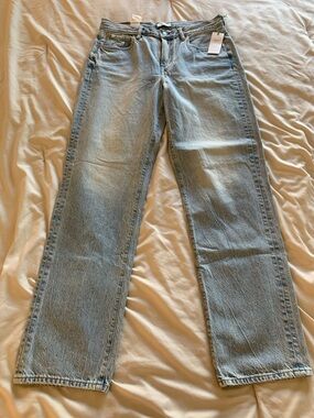 American Eagle Outfitters Light Wash Slouch Straight Leg Jeans